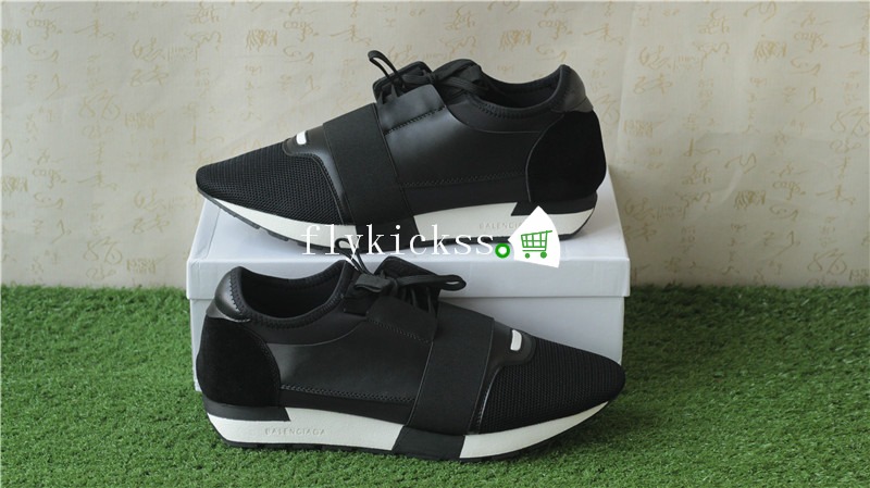 Balenciaga Race Runner Trainers Black White
